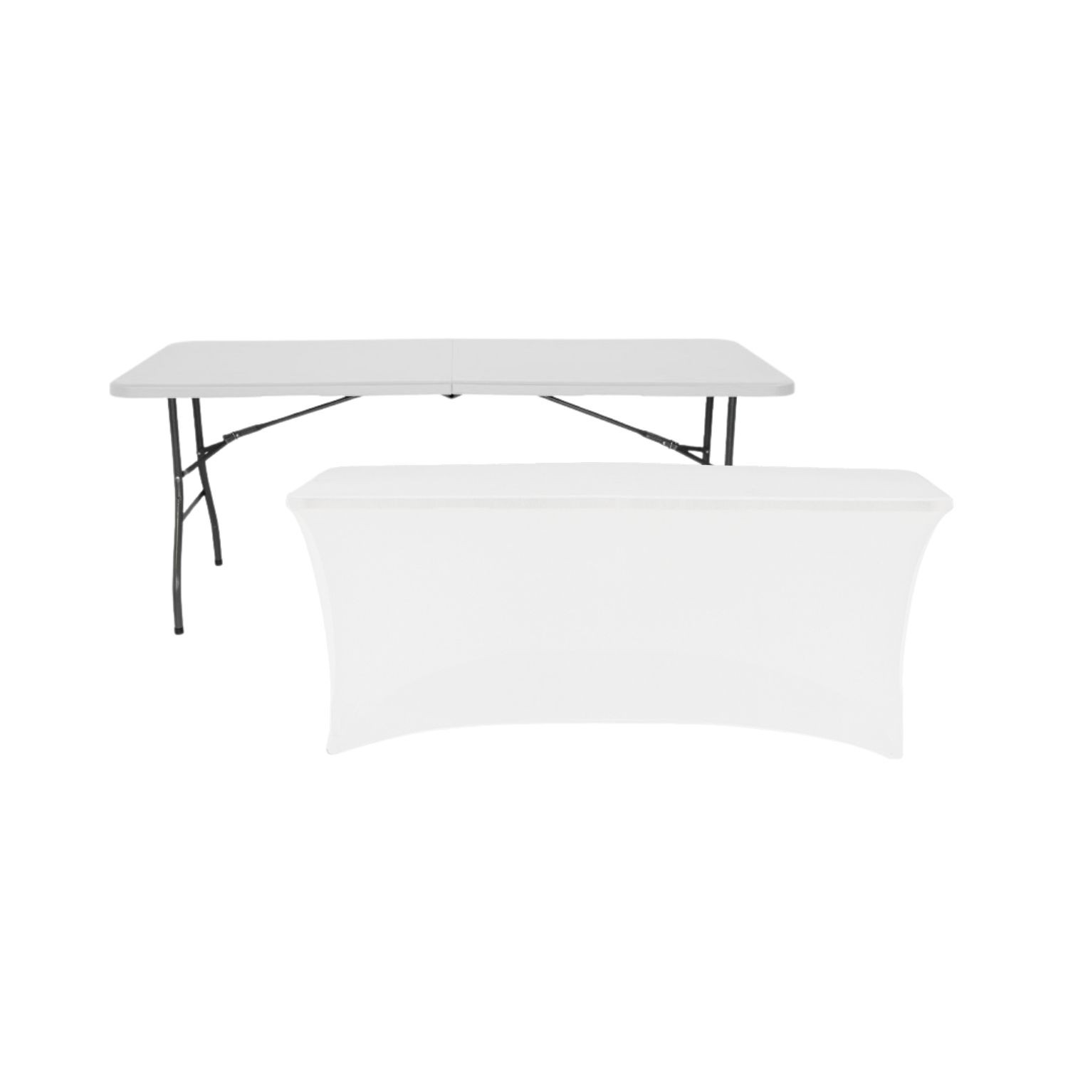 Mesa Plegable 180cm Blanca + Funda Catering 7house Mesas Plegables 1